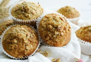 Muffins de banana e aveia