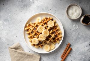 Waffles de Banana e Aveia