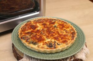 Quiche de Cogumelo e Espinafre