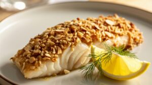 Peixe com Manteiga de Amêndoas e Alcaparras na Air Fryer