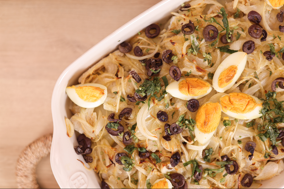 Bacalhau gratinado sem lactose